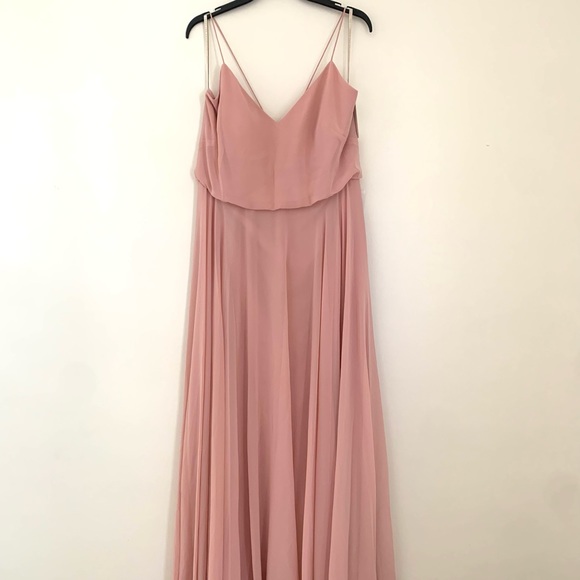 Jenny Yoo BHLDN Inesse Blush Pink Bridesmaid Flowy Dress 14 - Picture 5 of 11